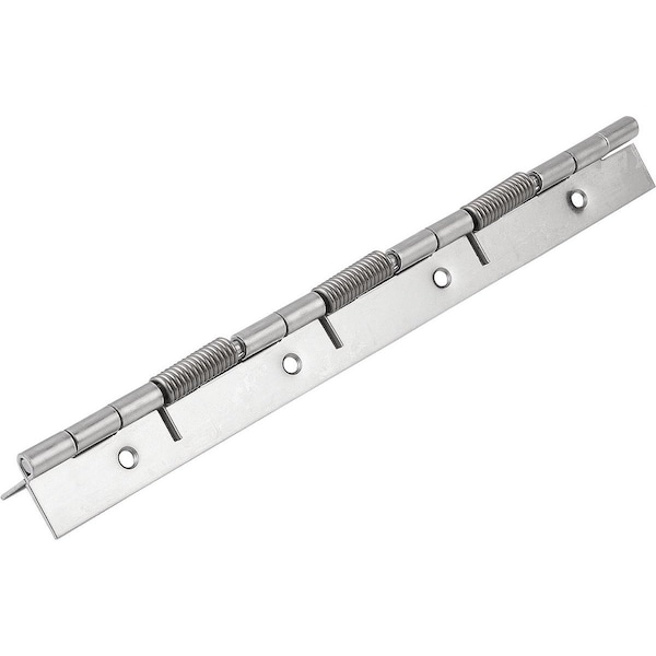 Spring Hinge Spring Open A=40, B=240, Form:B Round Hole, Stainless Steel Bright